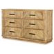 Torrance Aged Driftwood 6 Drawer Dresser with USB Charging