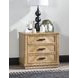 Torrance Aged Driftwood 3 Drawer Nightstand with USB Charging
