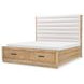 Torrance Aged Driftwood and Tangier Sterling King Upholstered Storage Panel Bed