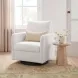 Nancy Light Gray Upholstered Swivel Glider Rocker Nursing Chair