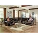 Maldini Coffee Leather Zero Gravity 4 Piece Modular Power Reclining Sectional with Power Headrest and Heat Massage