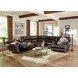 Maldini Coffee Leather Zero Gravity 4 Piece Modular Power Reclining Sectional with Power Headrest and Heat Massage