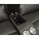 Maldini Coffee Leather Zero Gravity 4 Piece Modular Power Reclining Sectional with Power Headrest and Heat Massage