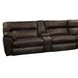 Maldini Coffee Leather Zero Gravity 4 Piece Modular Power Reclining Sectional with Power Headrest and Heat Massage
