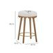 Oodle Cream and Light Walnut Performance Vegan Mohair Upholstered Counter Height Stool