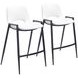 Desi White and Black Counter Height Stool Set of 2