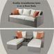 Salena Beige 82" Outdoor Sofa and 2 Ottomans