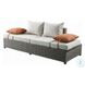 Salena Beige Fabric and Gray Wicker Patio Sofa with 2 Pillows and Rectangular Ottoman