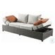 Salena Beige Fabric and Gray Wicker Patio Sofa with 2 Pillows and Rectangular Ottoman