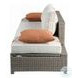 Salena Beige Fabric and Gray Wicker Patio Sofa with 2 Pillows and Rectangular Ottoman