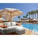 Salena Beige Fabric and Gray Wicker Patio Sofa with 2 Pillows and Rectangular Ottoman