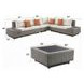 Salena Beige and Gray 5 Piece Outdoor Conversation Set