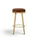Oodle Bronze Performance Vegan Mohair Upholstered Bar Stool