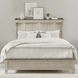 Ivy Hollow Weathered Linen and Dusty Taupe California King Mantle Bed with LED and Nailhead Trim