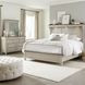 Ivy Hollow Weathered Linen and Dusty Taupe California King Mantle Bed with LED and Nailhead Trim