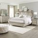 Ivy Hollow Weathered Linen and Dusty Taupe California King Mantle Bed with LED and Nailhead Trim