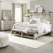 Ivy Hollow Weathered Linen and Dusty Taupe California King Mantle Storage Bed with LED and Nailhead Trim
