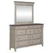 Ivy Hollow Weathered Linen and Dusty Taupe 9 Drawer Dresser with Mirror