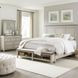 Ivy Hollow Weathered Linen and Dusty Taupe California King Storage Panel Bed with Nailhead Trim