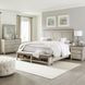Ivy Hollow Weathered Linen and Dusty Taupe California King Storage Panel Bed with Nailhead Trim