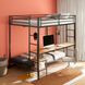 Bettoni Black and Brown Full Over Twin Workstation Bunk Bed