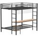 Bettoni Black and Brown Full Over Twin Workstation Bunk Bed