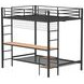 Bettoni Black and Brown Full Over Twin Workstation Bunk Bed