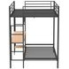 Bettoni Black and Brown Full Over Twin Workstation Bunk Bed