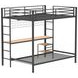 Bettoni Black and Brown Full Over Twin Workstation Bunk Bed