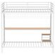 Bettoni White and Brown Full Over Twin Workstation Bunk Bed