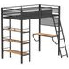 Campus Black and Brown Full Over Twin Workstation Bunk Bed
