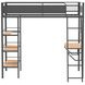 Campus Black and Brown Full Over Twin Workstation Bunk Bed
