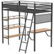 Campus Black and Brown Full Over Twin Workstation Bunk Bed