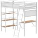 Campus White and Brown Full Over Twin Workstation Bunk Bed