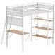 Campus White and Brown Full Over Twin Workstation Bunk Bed