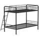 Carson Glossy Black Twin Over Twin Bunk Bed