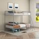 Carson Glossy Silver Twin Over Twin Bunk Bed