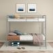 Carson Glossy Silver Twin Over Twin Bunk Bed