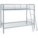 Carson Glossy Silver Twin Over Twin Bunk Bed