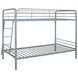 Carson Glossy Silver Twin Over Twin Bunk Bed