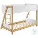 Wyatt White And Natural Twin Over Twin Bunk Bed