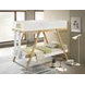 Frankie White And Natural Wooden Twin Over Twin Bunk Bed