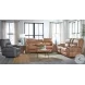 Hudson Oasis Butternut Leather Power Reclining Console Loveseat with Power Headrest and Lumbar