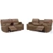 Hudson Oasis Butternut Leather Power Reclining Console Loveseat with Power Headrest and Lumbar