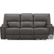 Hudson Coal Leather Triple Power Reclining Living Room Set with Bluetooth Speakers and Drop Down Table