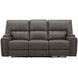 Hudson Coal Leather Power Reclining Sofa with Power Headrest and Lumbar