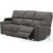 Hudson Coal Leather Triple Power Reclining Living Room Set with Bluetooth Speakers and Drop Down Table