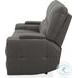 Hudson Coal Leather Triple Power Reclining Living Room Set with Bluetooth Speakers and Drop Down Table