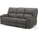 Hudson Coal Leather Triple Power Reclining Sofa with Bluetooth Speakers and Drop Down Table