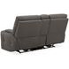 Hudson Coal Leather Power Reclining Console Loveseat with Power Headrest and Lumbar